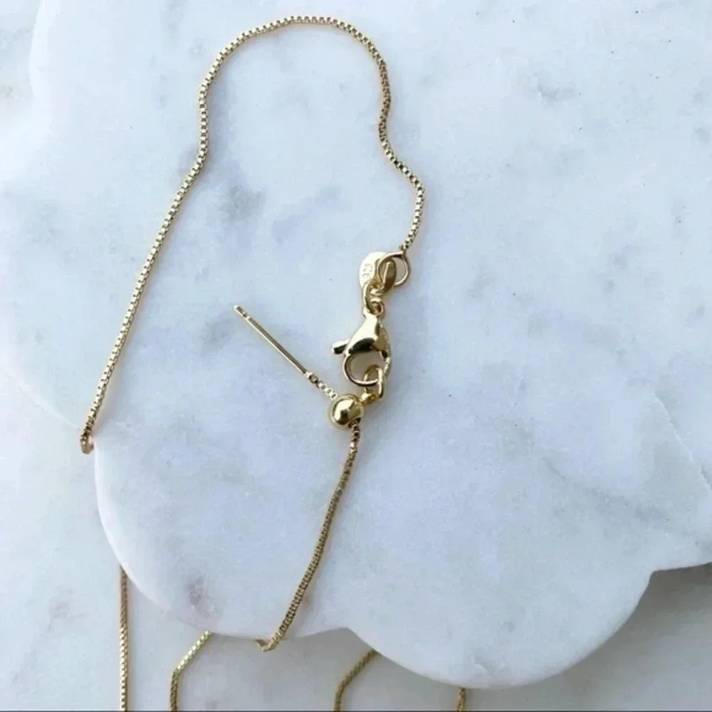 GOLD Cross Necklace for woman | Dainty Cross Necklace | CZ Pendant Cross Pendant - Picture 3 of 5